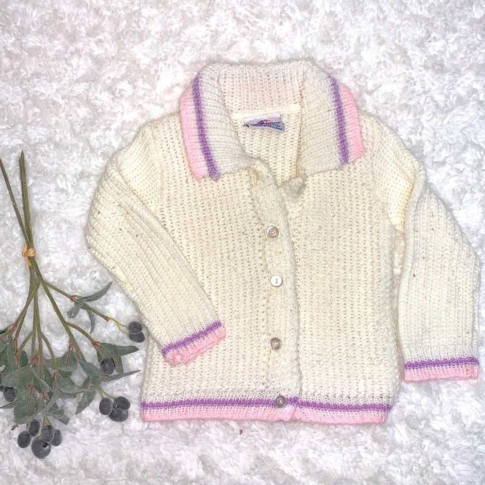 Vintage Novelty Knit Infant Cardigan